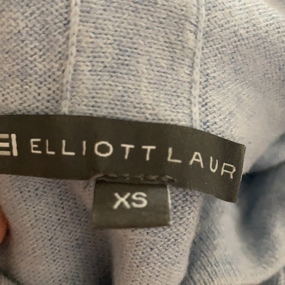 Elliott Lauren Cotton Cashmere Drawstring Hoodie with Front Pocket Sz XS Blue - Picture 8 of 9